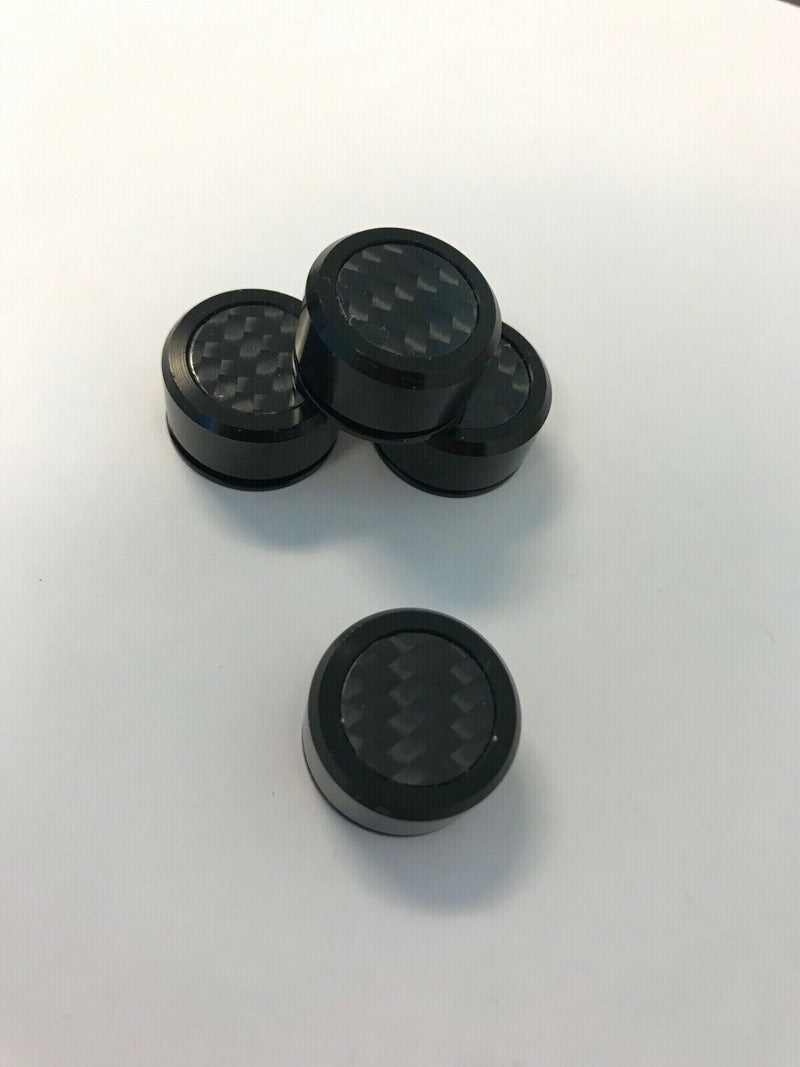 Carbon Fiber License Plate Frame Screw Fastener Caps for Cars Trucks Set of 4