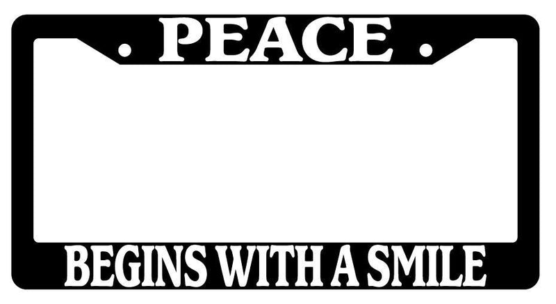 Black License Plate Frame Auto Accessory Peace-Begins 1996  Mod-GRAPH9856236-130