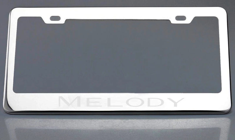 License Plate Frame Stainless Steel Laser Engraved silver etched