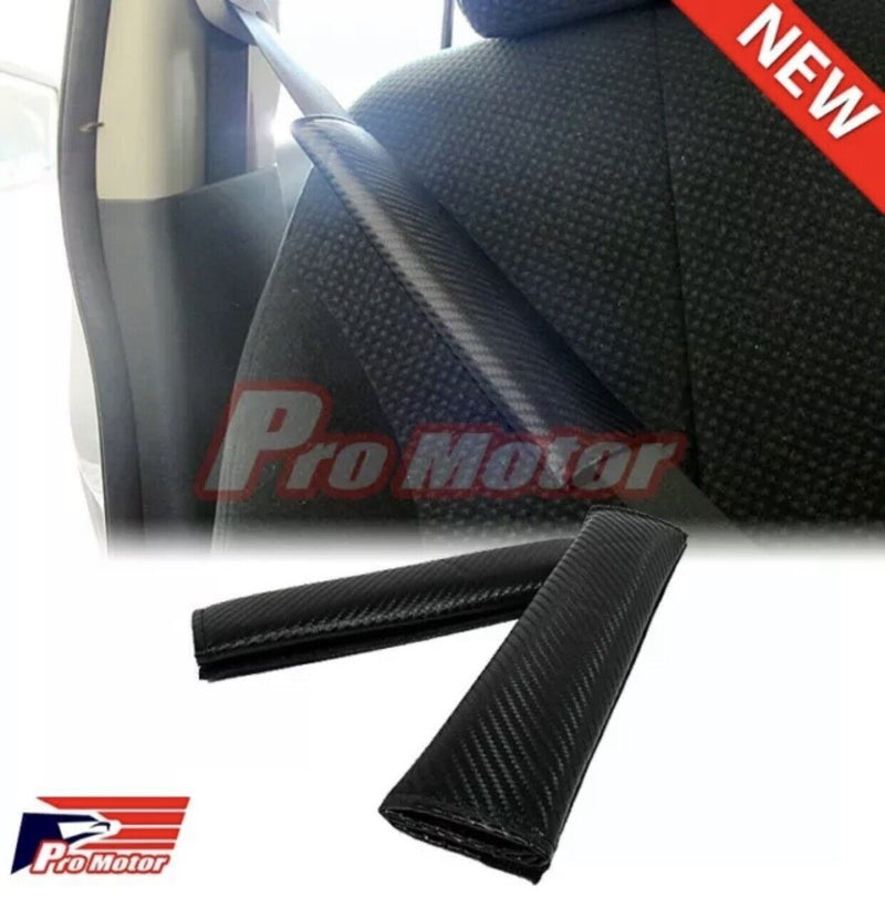 4 x Universal Carbon Fiber Seat Belt Cover Shoulder Pad Cushion Safe Protector z