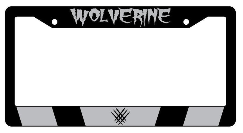 Wolverine Black Plastic License Plate Frame Auto For Marvel  Mod-GRAPH9856236-4003