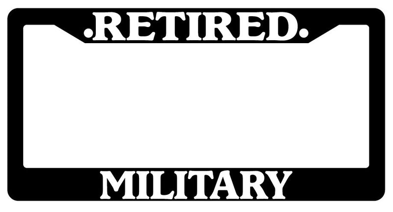 Black License Plate Frame Retired Military Auto Accessory Novelty  Mod-GRAPH9856236-244