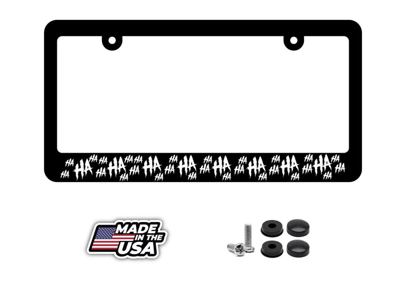 Haha License Plate Frame - Joker Funny Hahaha Why so Serious Cover White