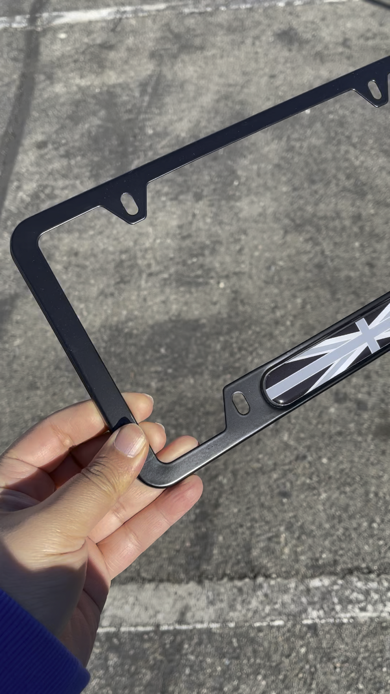Mini Cooper License Plate Frame Black Jack Matte Black 80122211237