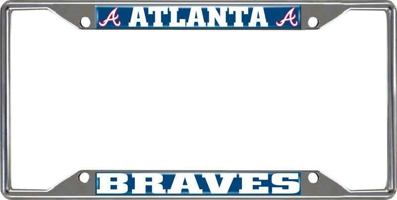 MLB Atlanta Braves Chrome Metal License Plate Frame