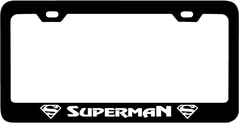 SUPERMAN Black License Plate Frame