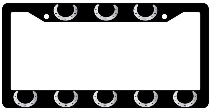 Black License Plate Frame "Horseshoes" Auto Accessory Novelty Gifts  Mod-GRAPH9856236-1231