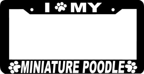 MINIATURE POODLE DOG paw print License Plate Frame