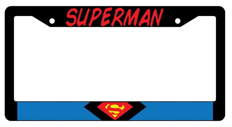 Superman Black Plastic License Plate Frame Auto Accessory DC  Mod-GRAPH9856236-4059