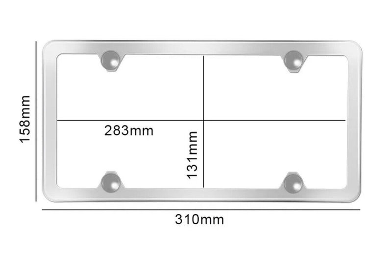 2pcs Auto Car Stainless Steel License Plate Frame Holder Tag Cover Screw Caps