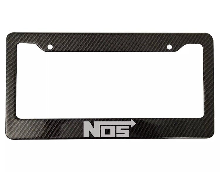 NOS Nitrous Oxide Carbon Fiber License Plate Frame Car Truck SUV NEW US