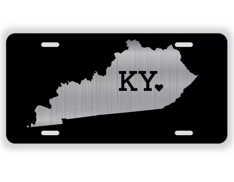 Kentucky Abbreviation Love License Plate Tag Vanity Front Aluminum 6 X 12 Inches