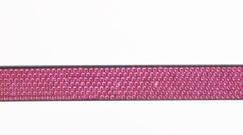 Hot Pink Crystal Rhinestones On Black License Plate Frame 7 rows Special Bling