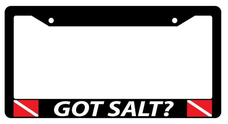 Black License Plate Frame GOT SALT? w/FLAGS Auto Accessory 810  Mod-GRAPH9856236-1107