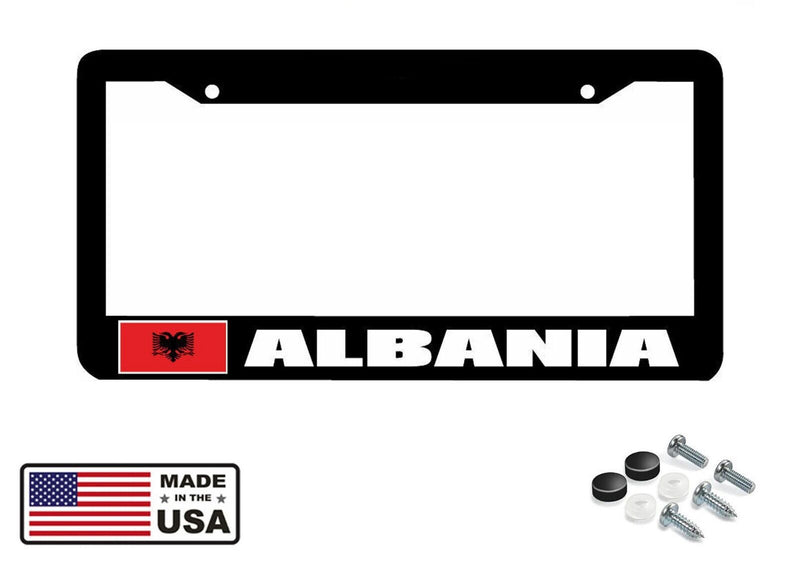 ALBANIA flag License Plate Frame Including Mounting Hardware Made In USA