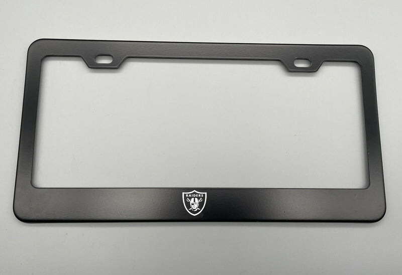 Black Holder for License Plate License Plate Holder Laser Engraved For Raiders Black Stainless Steel License Plate Frame