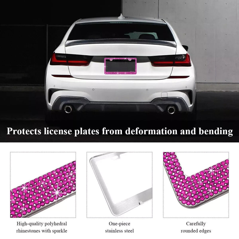 Bling License Plate Frame, Sparkly License PlateCover with Multifaceted ...