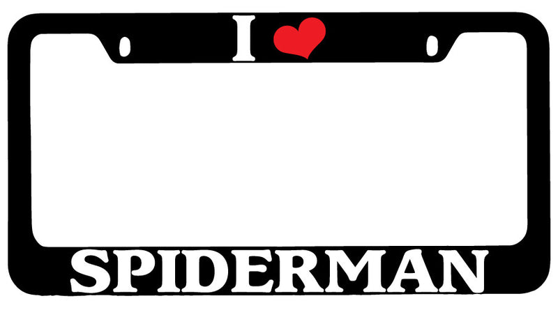 Black Metal License Plate Frame I Heart For Spiderman Auto Accessory  Mod-GRAPH9856236-9732