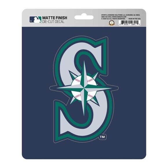 MLB Seattle Mariners Decal Matte 5"X6.25" Auto Boat Cooler Luggage