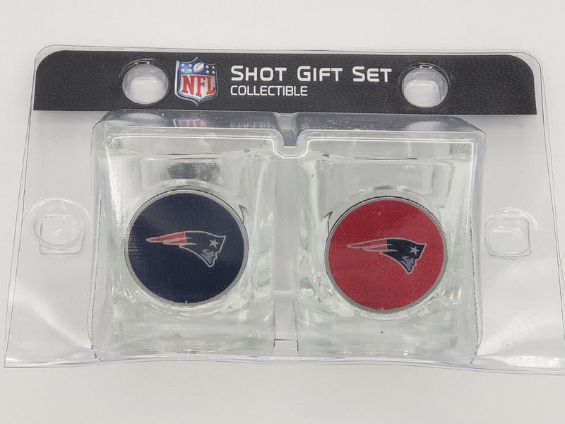 NFL Great American Products NFL New England Patriots 2 Piece Square 2 oz. Shot Glass