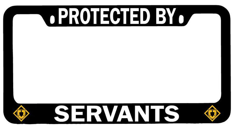 Protected By Servants (Shielder) Black METAL License Plate Frame Auto Fate  Mod-GRAPH9856236-8347
