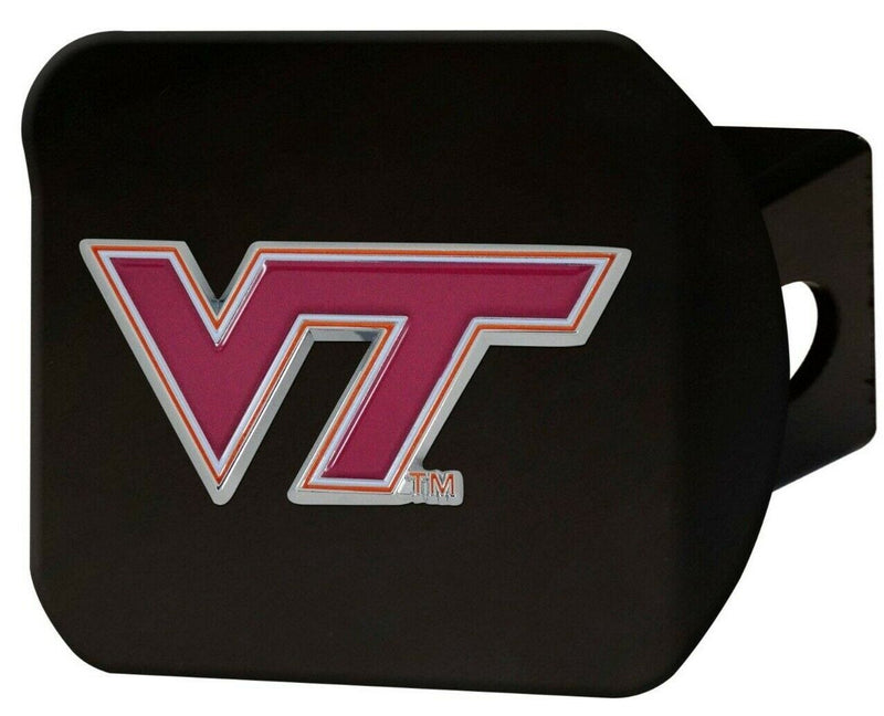 NCAA Virginia Tech Hokies 3D Color on Black Metal Hitch Cover