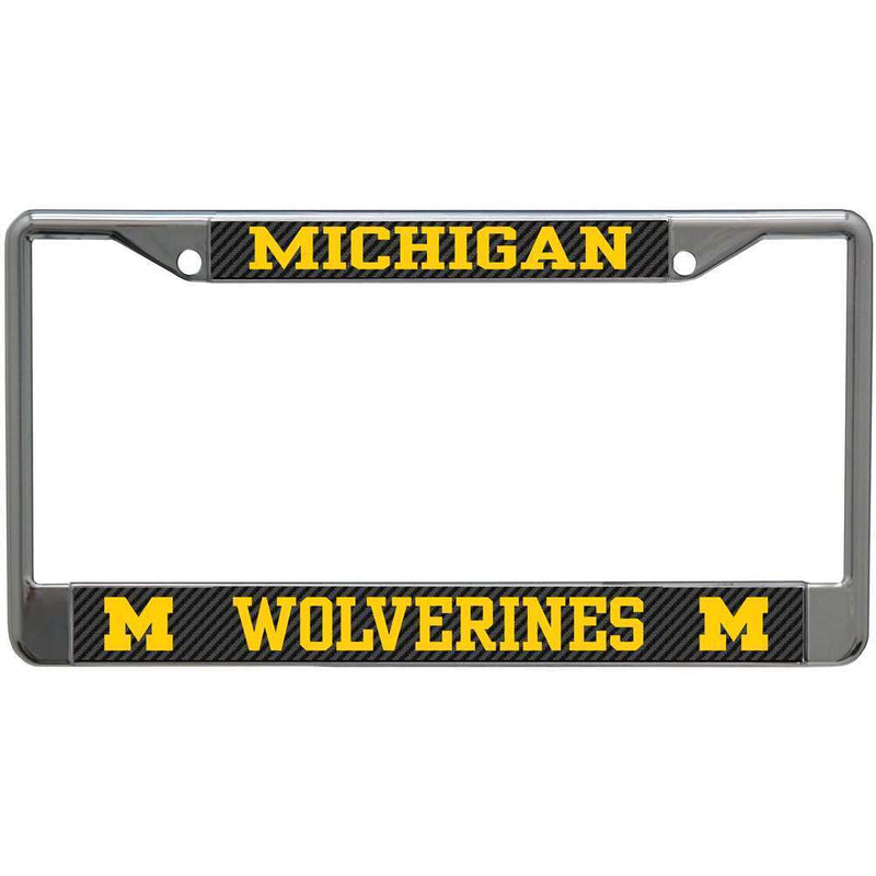 NCAA Michigan Wolverines Metal License Plate Frame - Carbon Fiber