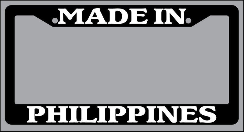 Black License Plate Frame "Made In Philippines" Auto Accessory Novelty 2527  Mod-GRAPH9856236-2657