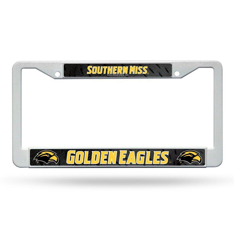 NCAA Southern Mississippi Golden Eagles White Plastic License Plate Frame