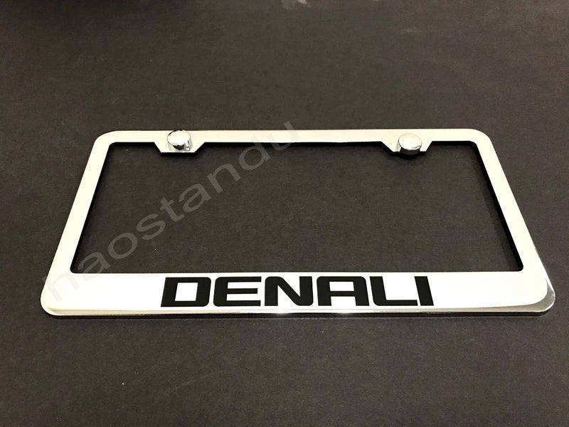 1x DENALI STAINLESS STEEL LICENSE PLATE FRAME + Screw Caps