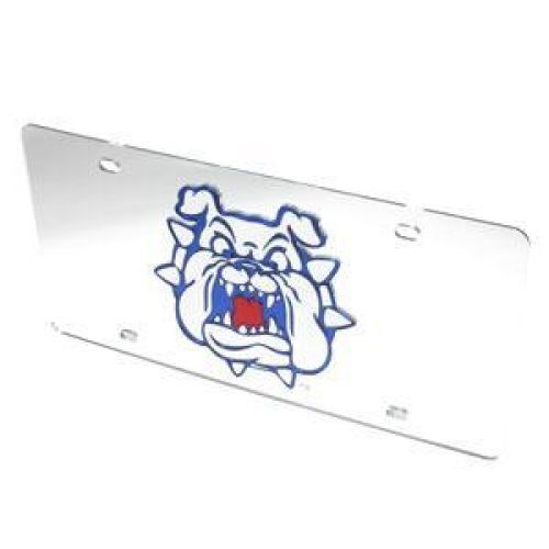 NCAA Fresno State Bulldogs License Plate - Silver W/bulldog