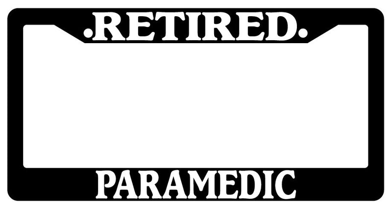 Black License Plate Frame Retired Paramedic Auto Accessory Novelty  Mod-GRAPH9856236-246