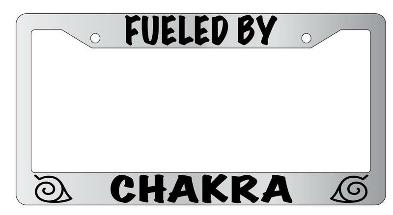 Chrome Plastic Fueled By Chakra License Plate Frame Nar  Mod-GRAPH9856236-10266