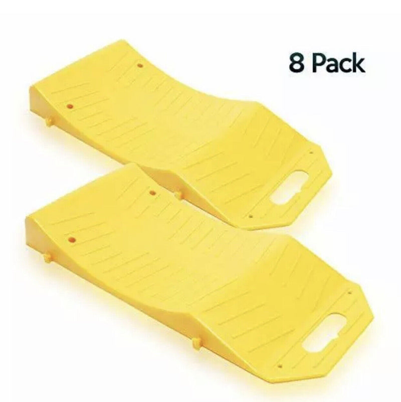 Tire Saver Ramps - 8-Pack Premium Quality Portable Highly Visible Yellow