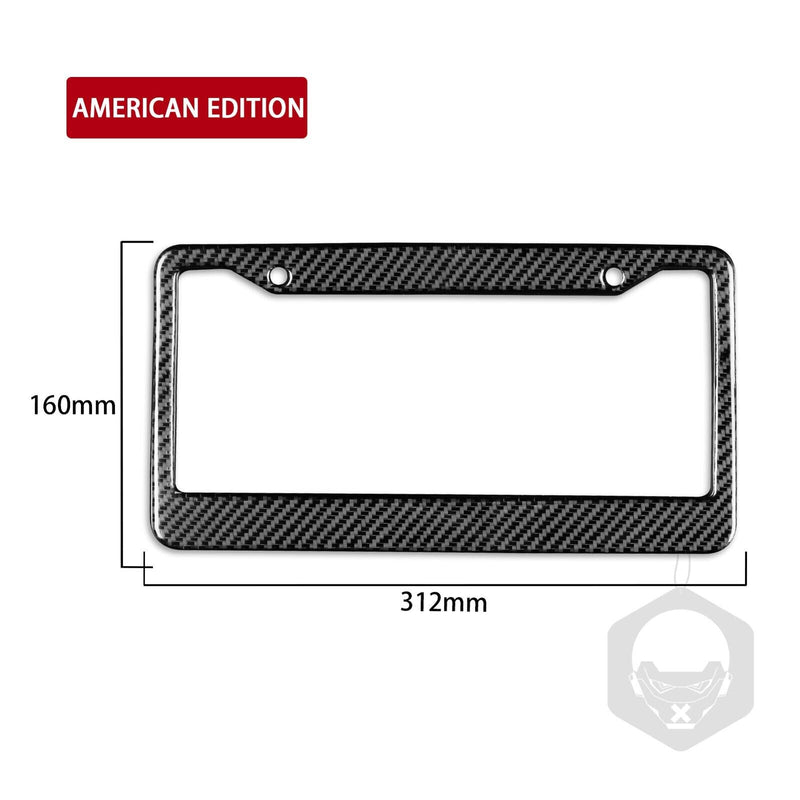 Real 100% Carbon Fiber License Plate Frame Cover With Free Caps Universal