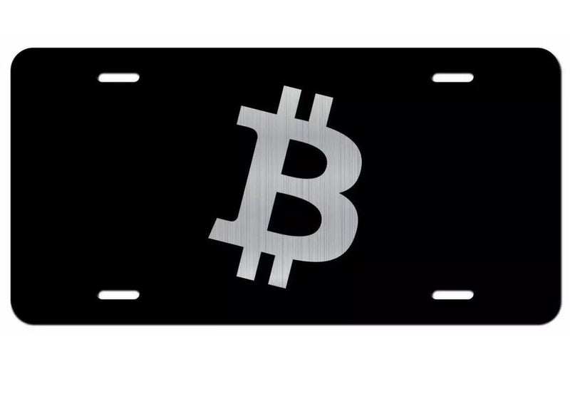 Bitcoin Symbol License Plate Vanity Novelty Tag Metal Car Truck 6-Inches by 12
