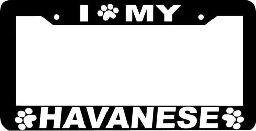 HAVANESE DOG paw print License Plate Frame