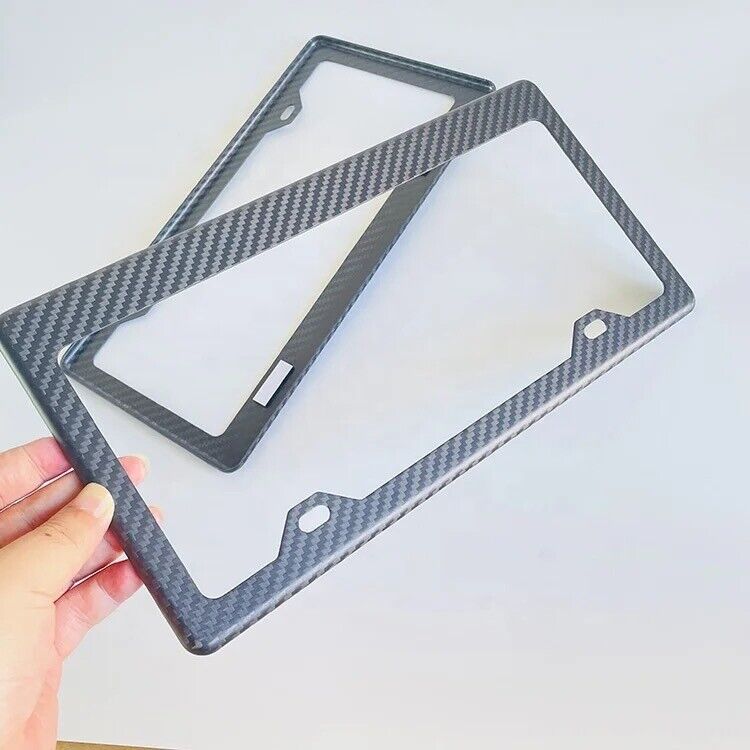 1x Real 100% Carbon Fiber License Plate Frame Cover Universal USA Size