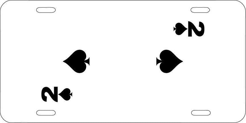 Two Of Spades White Vanity License Plate Mod-GRAPH9856236-7634