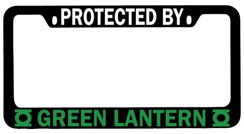 Protected By Green Lantern Black METAL License Plate Frame Auto DC  Mod-GRAPH9856236-8362