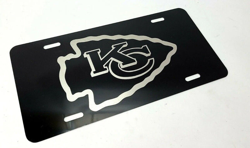 KC Chiefs Kanas City aluminum license plate laser etched car front tag Man Cave