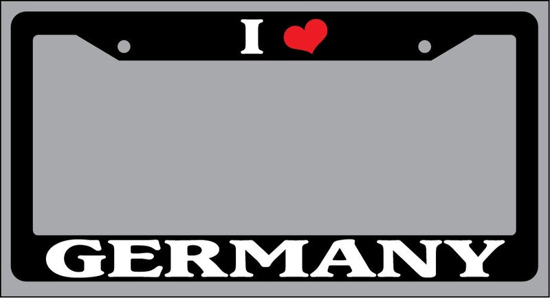 Black License Plate Frame I Heart Germany Auto Accessory 1311  Mod-GRAPH9856236-1389
