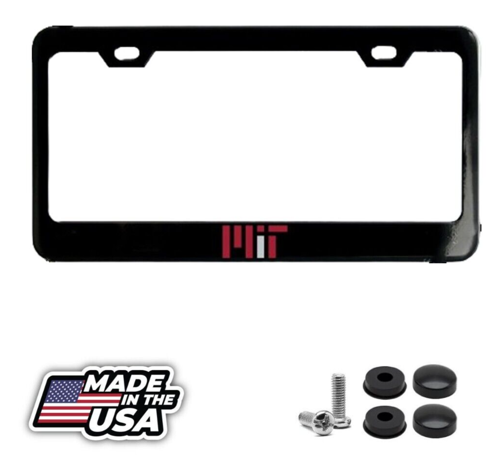 MIT Black License Plate Frame