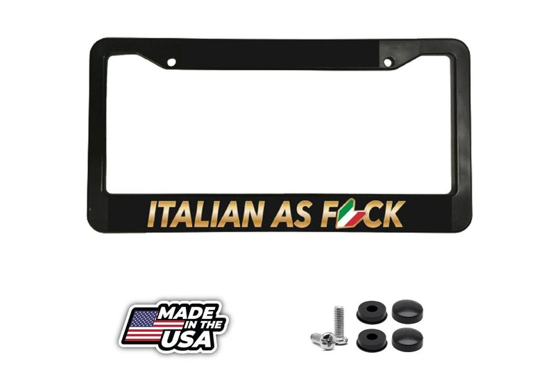 ITALIAN AS FCK ITALY JDM GOLD EURO TUNER WAKABA Black License Plate Frame NEW