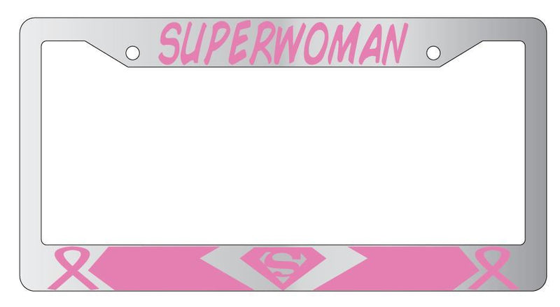 Superwoman PINK Chrome License Plate Frame DC  Mod-GRAPH9856236-4155