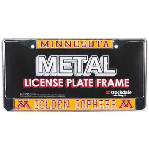 NCAA Minnesota Golden Gophers Metal License Plate Frame W/domed Insert