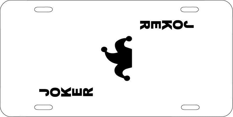 Joker Card (BLACK) White Vanity License Plate Mod-GRAPH9856236-7666