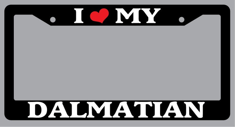 Black License Plate Frame "I Heart My Dalmatian" Auto Accessory Novelty  Mod-GRAPH9856236-1530