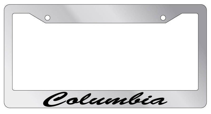 Chrome METAL License Plate Frame COLUMBIA CURSIVE Auto Accessory 1196  Mod-GRAPH9856236-8999