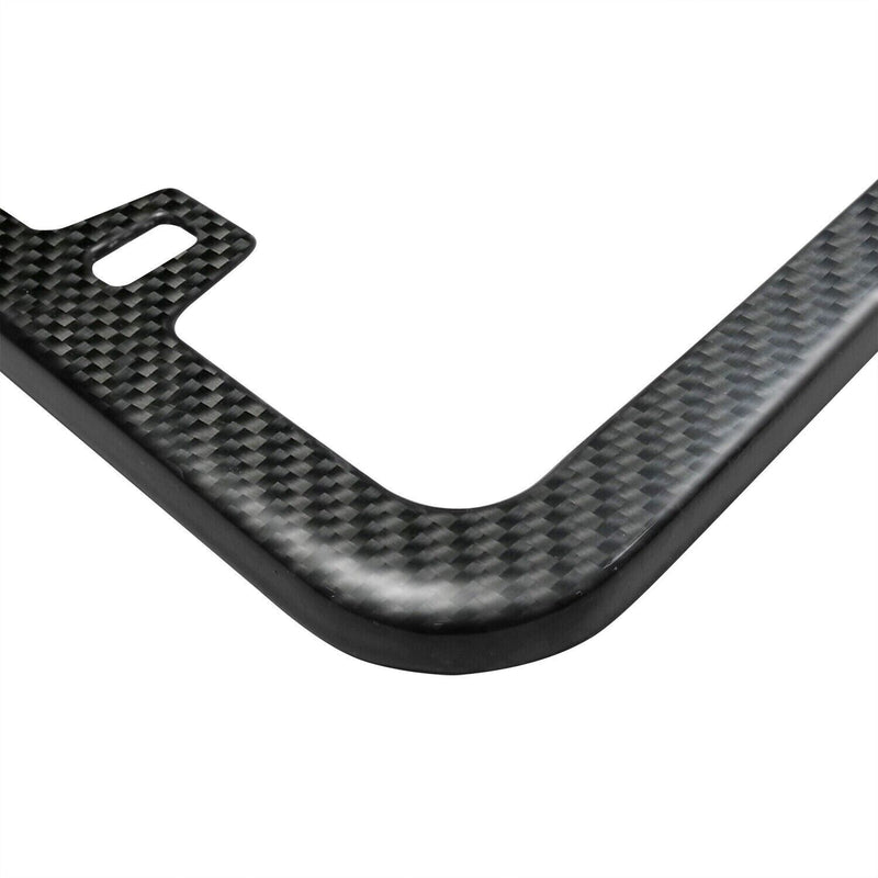 Real Black Carbon Fiber Italy Flag in Sports Stripe Slim License Plate Frame